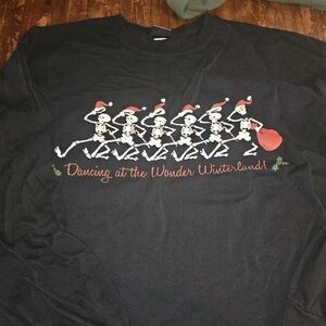 Black Skeleton Christmas T-Shirt